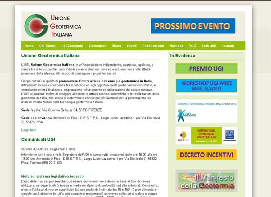 Sito Unione Geotermica Italiana Pisa