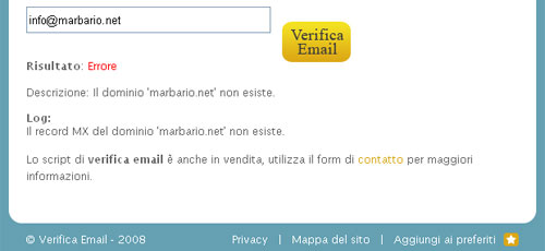Verifica indirizzo email