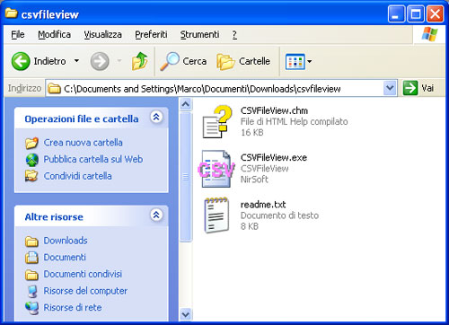 Leggere file csv